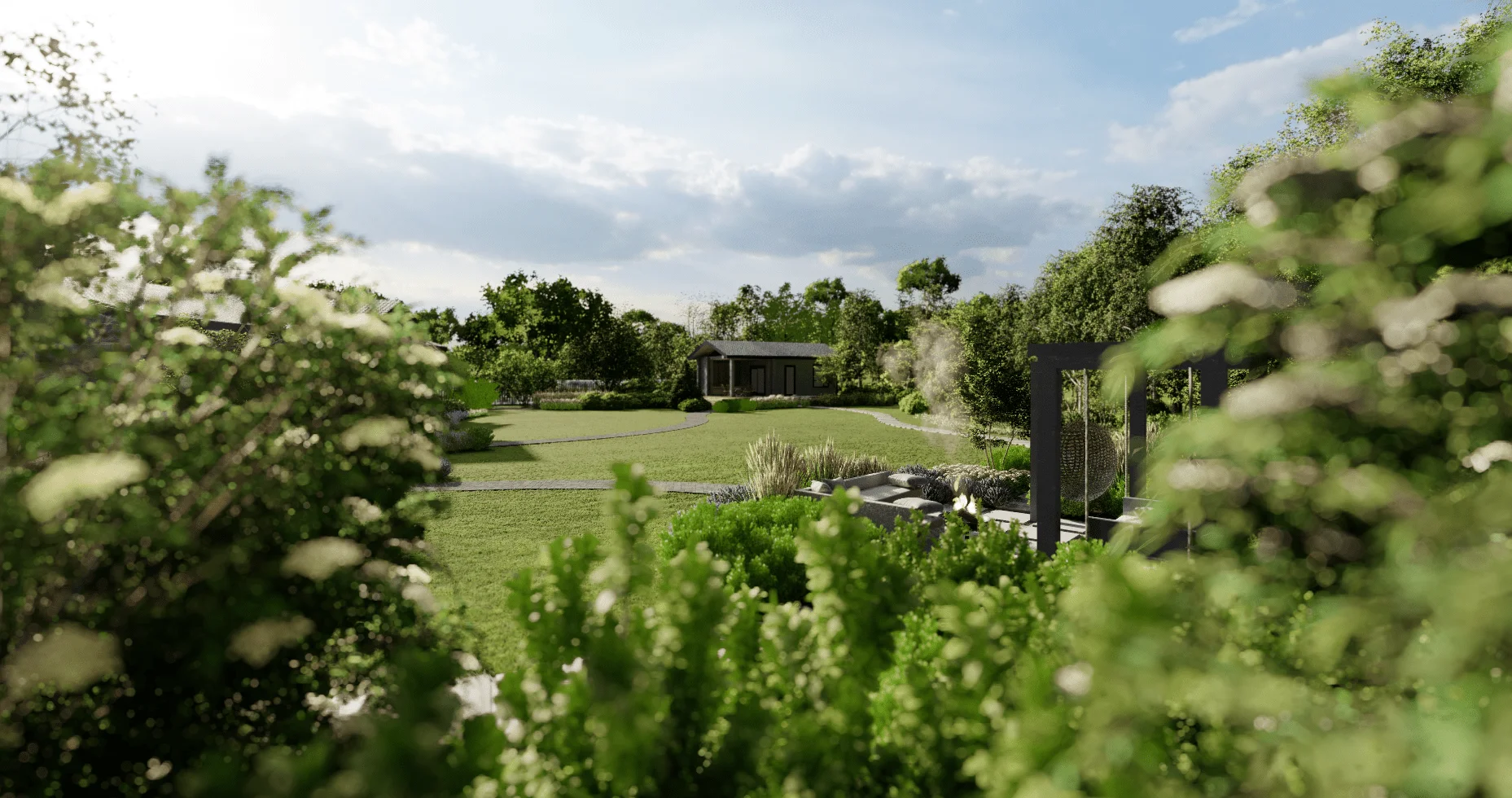 Чертеж и планировочное решение ландшафтного проекта